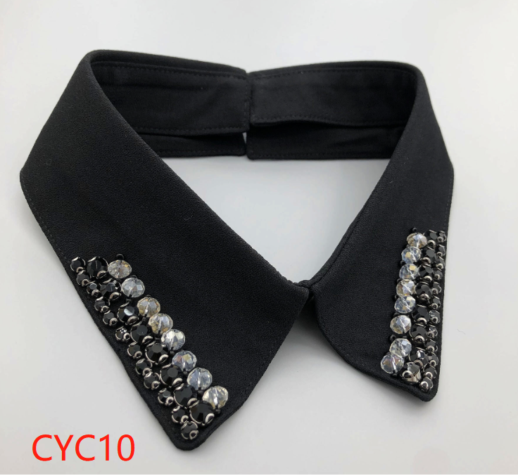 Black beaded necklace collar