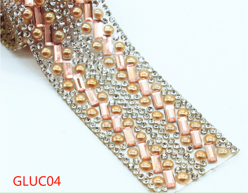 Back Glue Beaded trims for bags