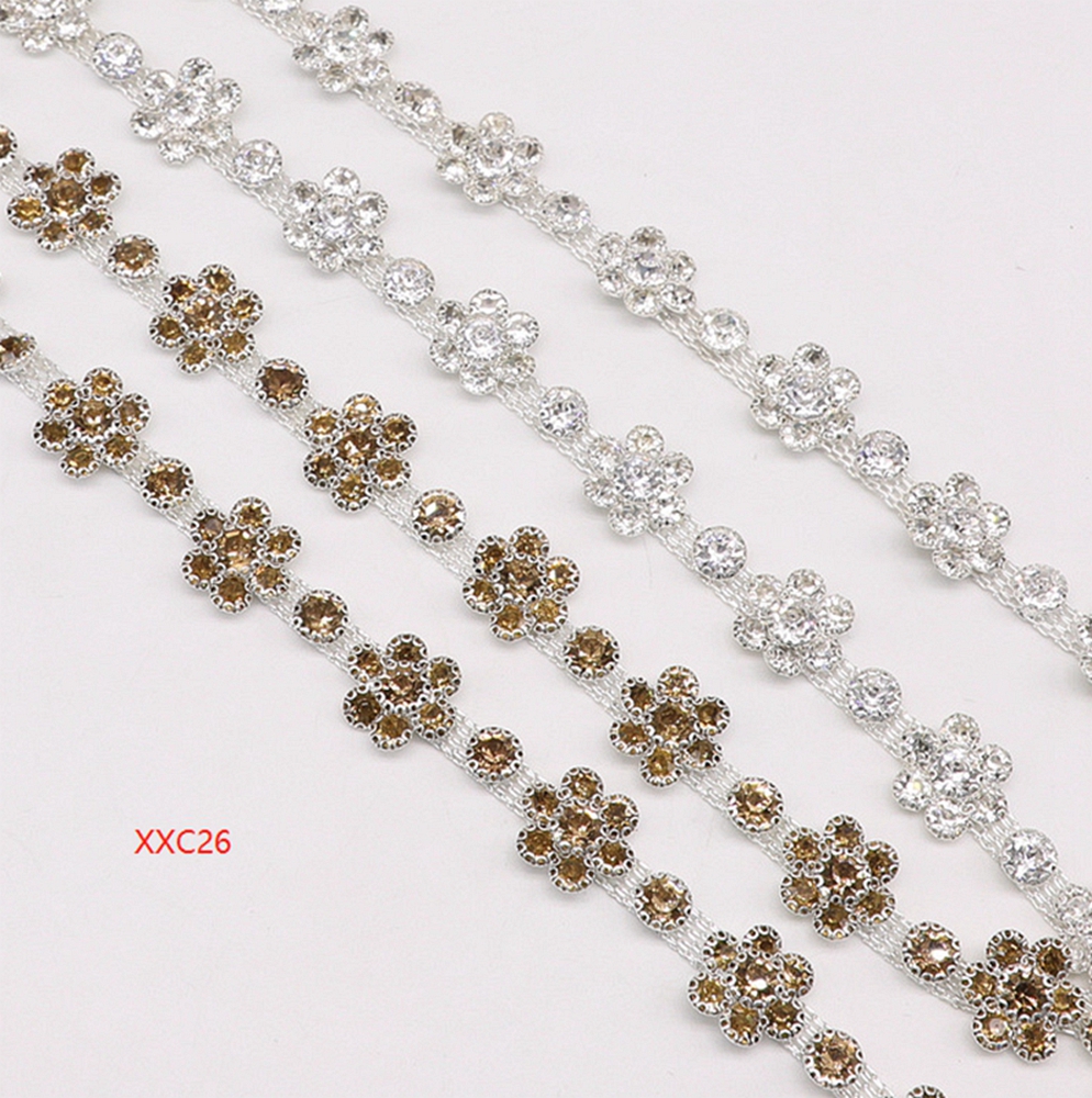 Brown Floral crystal trimmings