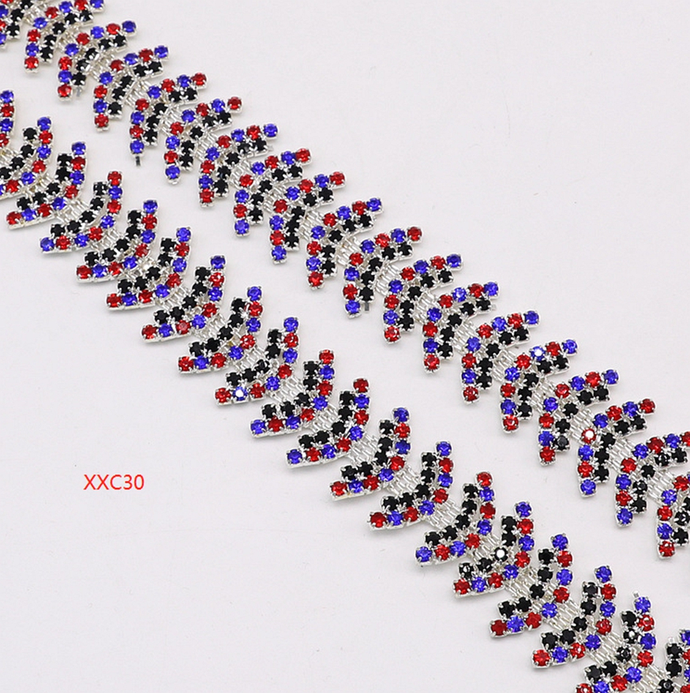 Blue rhinestone classical trims