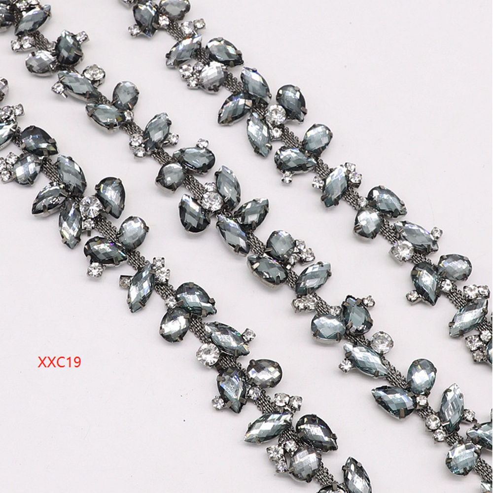 Bridal grey rhinestone chains