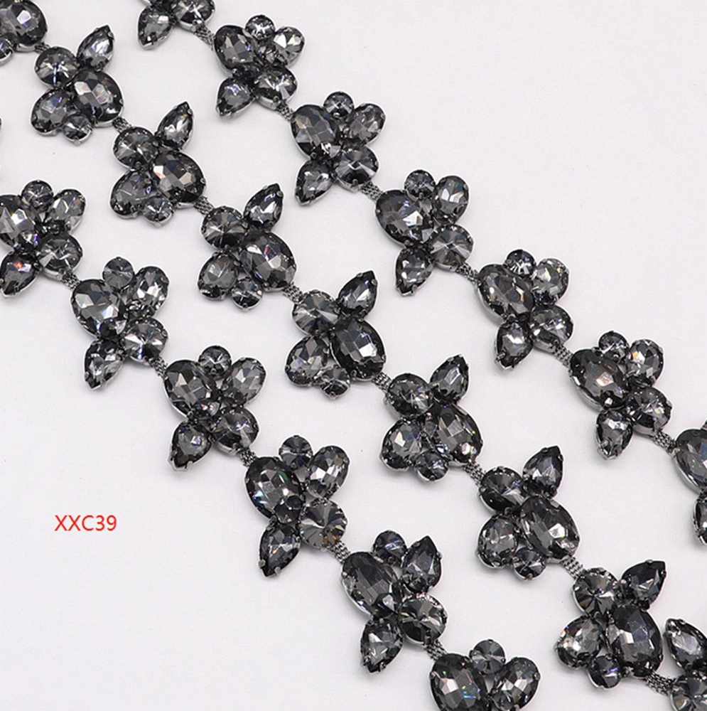 Black Rhinestone hautecouture trims