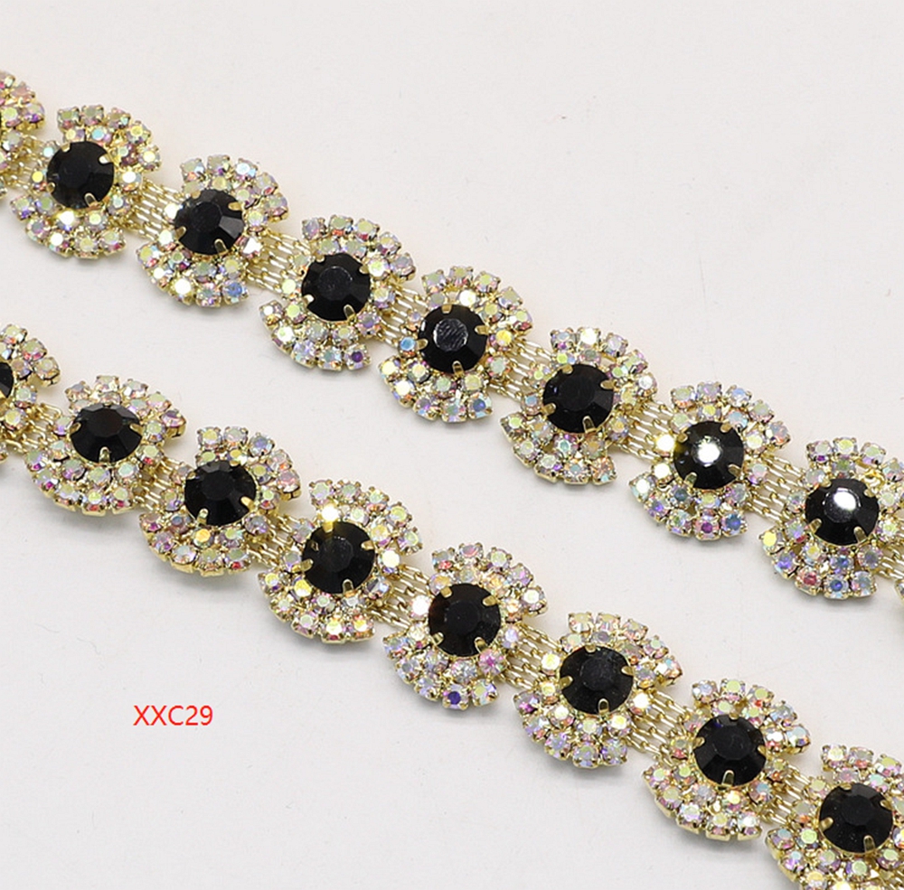 Bridal Belts Black crystal chains