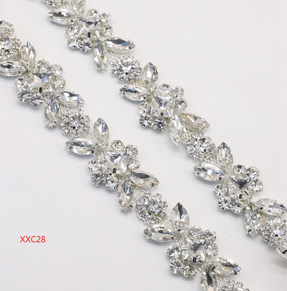 Pure white bridal crystal trims