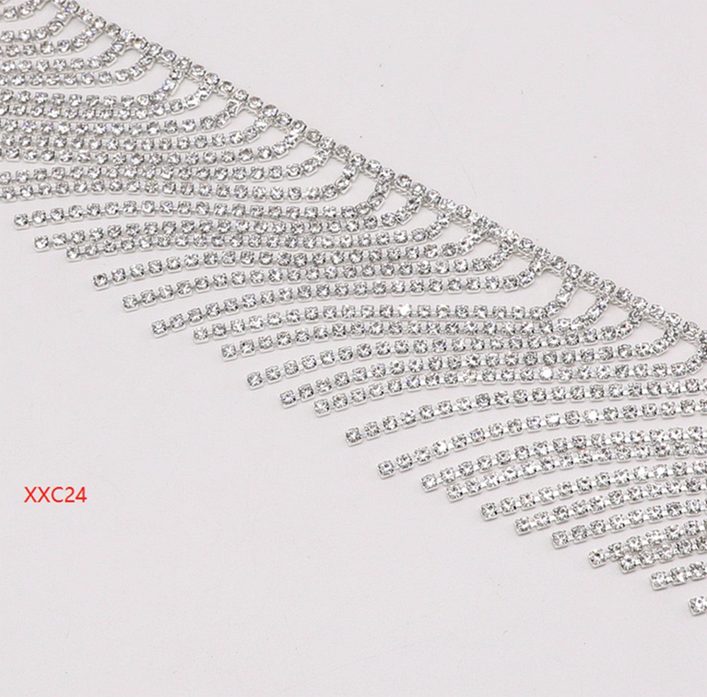 Bridal rhinestone tassel trims