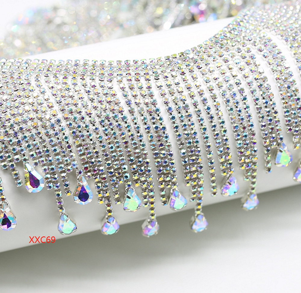 Belly dance dress crystal trims