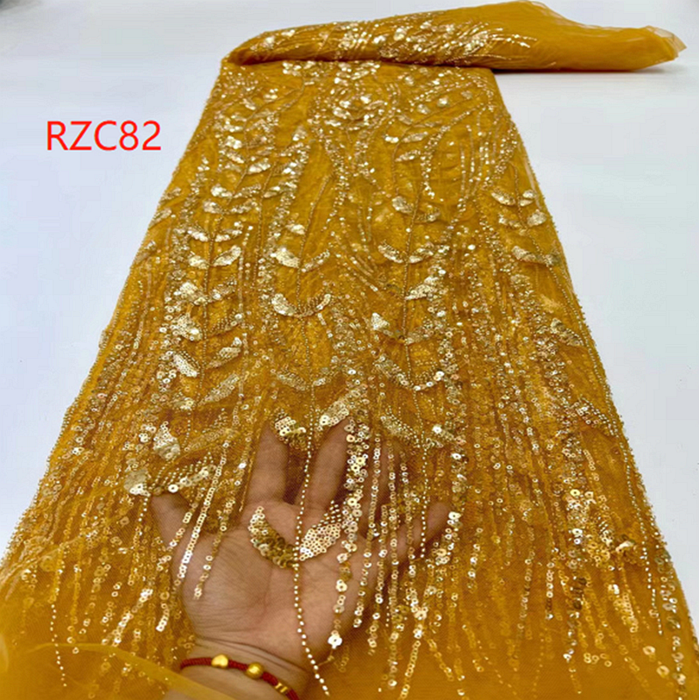 luxury bridal lace fabric beads embroidery fabric