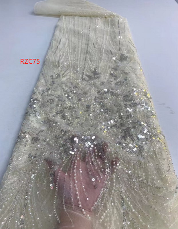 3d sequin lace beaded tulle fabric bridal