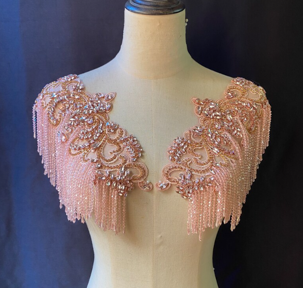 Couture design fringe applique patches