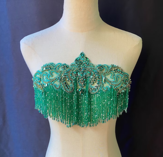 Emerald Green Couture Applique Patches 